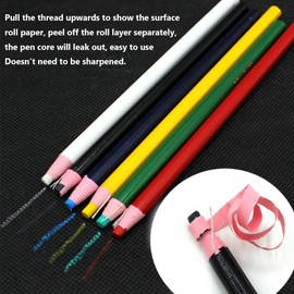 12pcs Tailor's Chalk, 6 Colours, Chalk Sewing, Fabric Chalk, Track Reader for Dressmaking Sewing Accessories, Eraser Pen