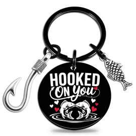 Funny Boyfriend Gifts Fishing Keychain Boyfriend Gift Ideas Long-distance Couple Gift for Boyfriends Husband Fishing Gifts for Men Christmas Birthday Valentine Present for Him