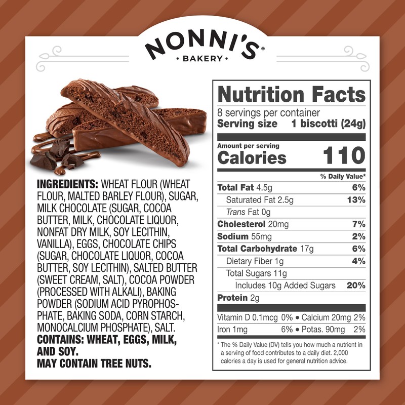 Nonni's Triple Chocolate Biscotti Italian Cookies - 2 Boxes Triple