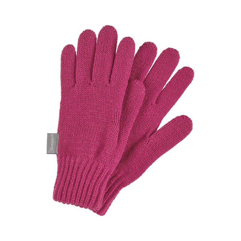 Sterntaler Baby Girls Knitted Finger Gloves Striped Winter Gloves, magenta