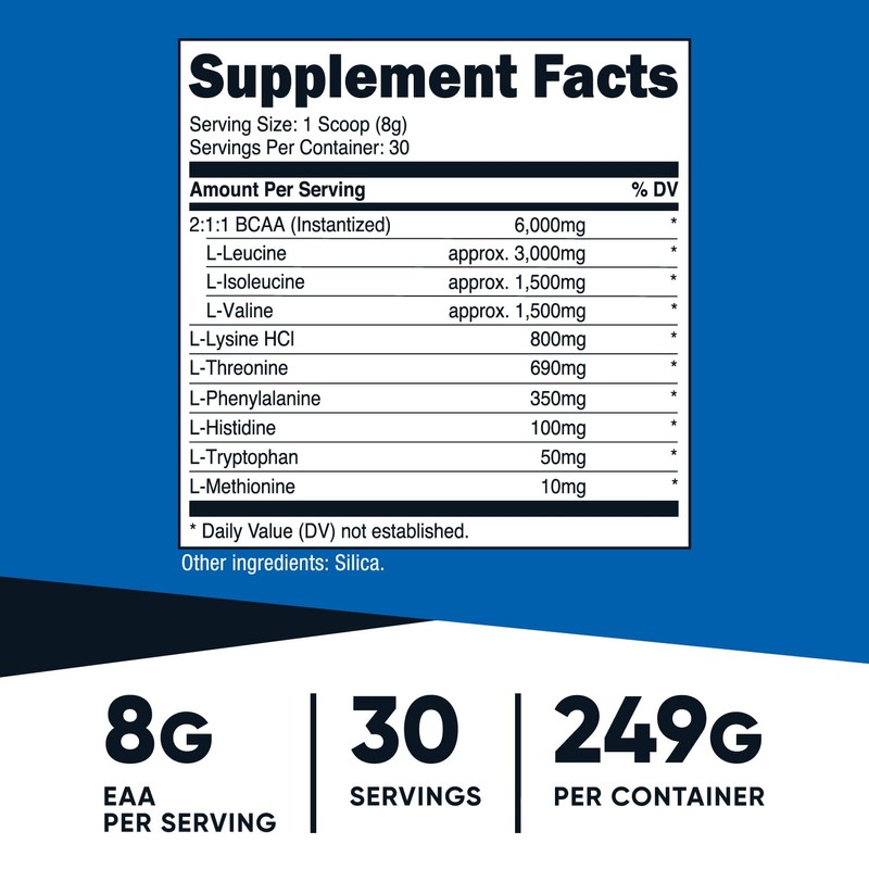 Nutricost EAA Powder 30 Servings (Unflavored) - Essential Amino Acids
