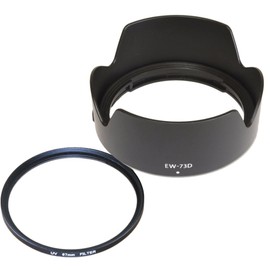 F-Foto EW-73D Lens Hood and 67mm Lens Filter Set of 2 (Fits Canon RF 24-105mm F4-7.1 IS STM Lens, EF 18-135mm USM Lens, Compatible with Japanese Company) EW-73DF-SET