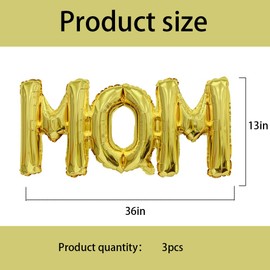 HADCKJA Letter Balloons Golden Mom Balloons Mother's Day Balloons Conjoined Mom Foil Balloons for Mother's Day Themed Party Happy Mother's Day Party Supplies Decorations Party Sets-3 PCS