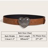 Heart Western Leather Belt for Women Men Star Buckle Waist