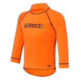Speedo Boy's Long Sleeve Rash Top, Fluo Orange, 3 Years