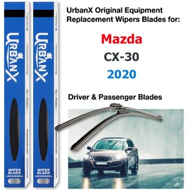UrbanX 2-IN-1 All Seasons Water Repellency Original Equipment Replacement Wiper Blades For 2020 Mazda CX-30 26" And 16" Driver & Passenger Sides (Pack of 2)