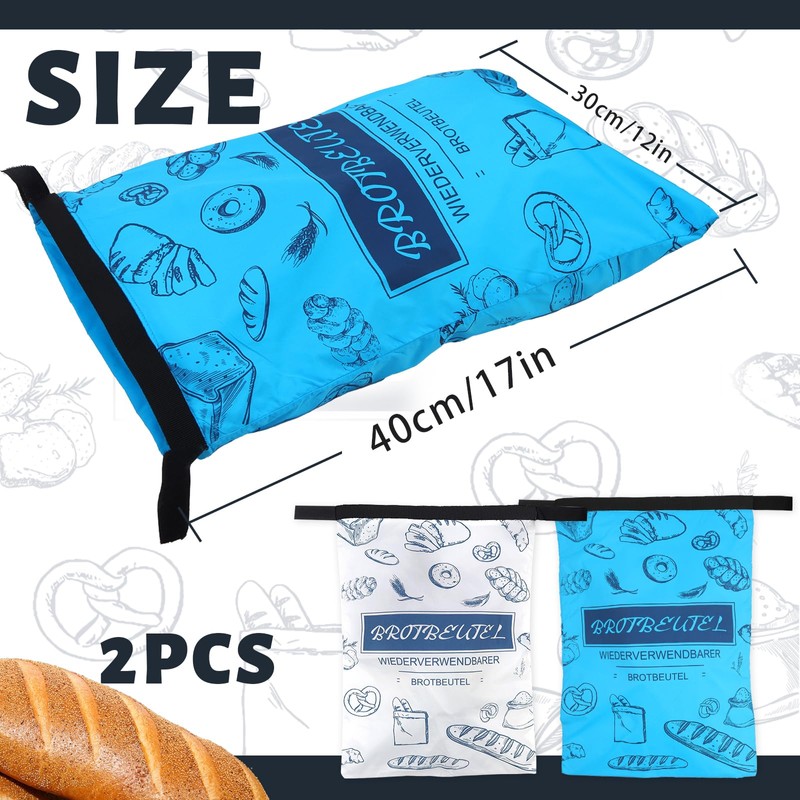 CHRI Reusable Bread Bags Pack of 2, 30 x 43