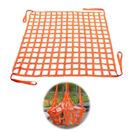 Lifting net, cargo hanging net, 1 x 1 m, 500 kg polyester slings, load lifting net, webbing net, high load capacity, hanging lifting net, for load securing, vertical lifting, barrier nets