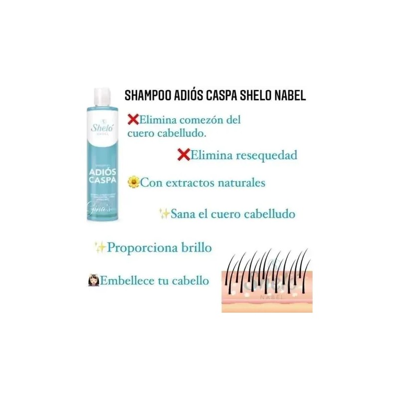 Shampoo Adios A La Caspa Shelo Nabel 530ml. 2 Piezas