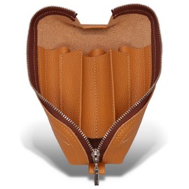 Leather Workshop Innoshima Pen Case, Pencil Case, Roll Pen Case, Genuine Leather, Pack of 5, Camel, retro