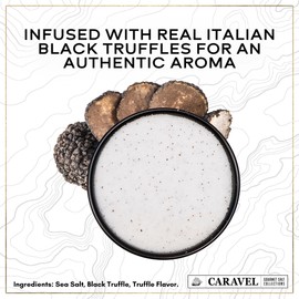Black Truffle Salt for Seasoning and Finishing – Italian Salt with Truffle Oil that Adds Flavor to Popcorn and Fries – 5 oz Shaker by Caravel Gourmet