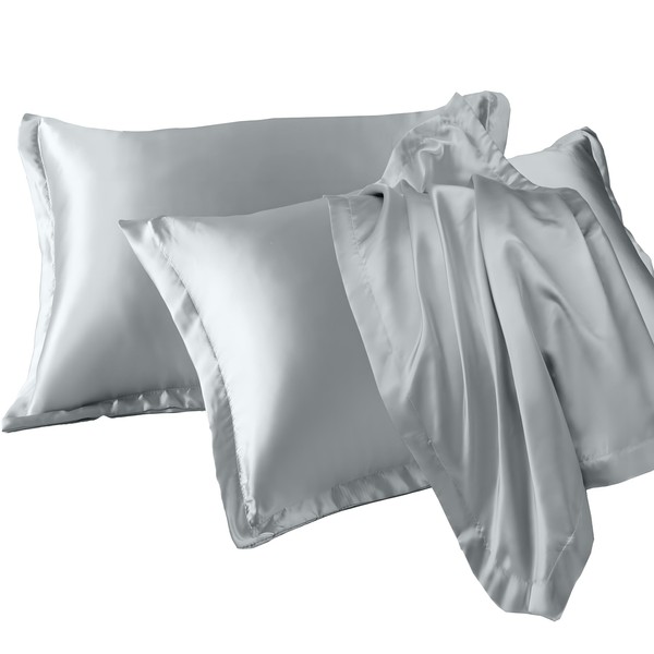 iMAYEON Pillowcase Ice Silk Pillow Covers Queen Size Set of