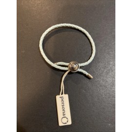 Persona $45 PERSONA Single Wrap Braided Leather Charm Bracelet Sterling Silver 925