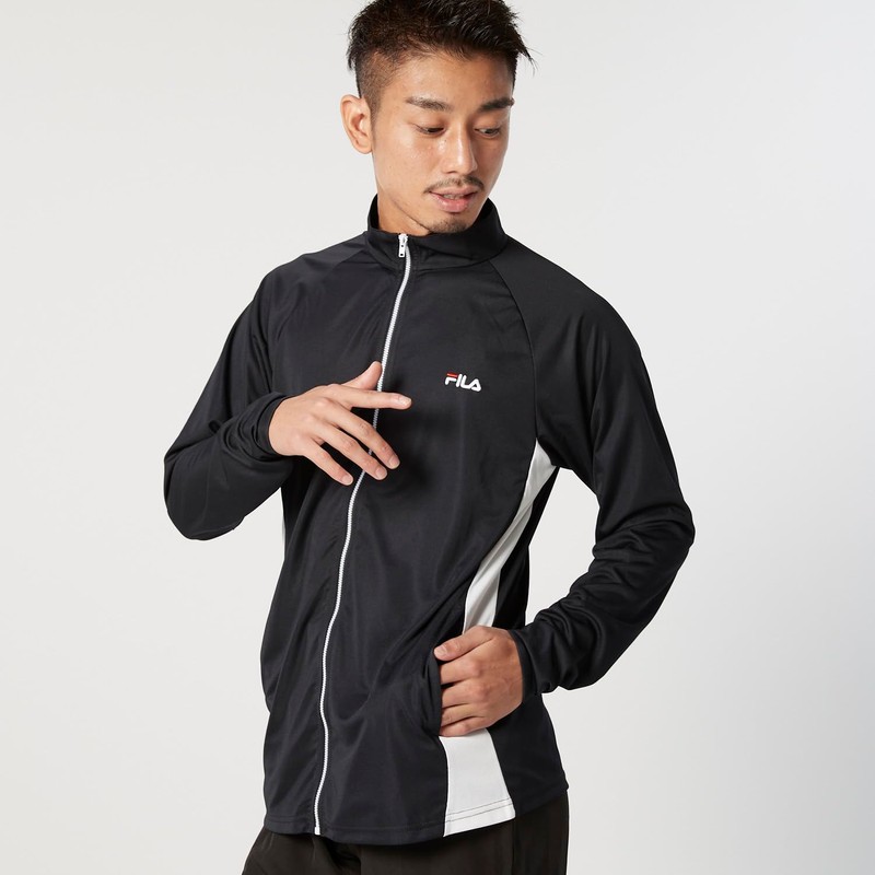 Fila 426288 Men's Plain Front Zip Color Stand UV Jacket