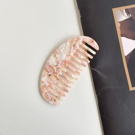 2 Pcs Small Comb, Wide Tooth Comb for Curls Anti-Static Pocket Comb Mini ，Travel ，Detangling Comb Small Hair Combs for Thick Curly ，Wet ，Dry Hair (Apricot color+purple, One Size)