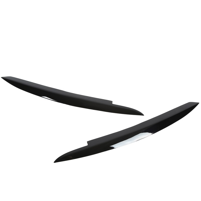 Pair Car Headlight Eyebrows Left Right Glossy Black Modification Replacement
