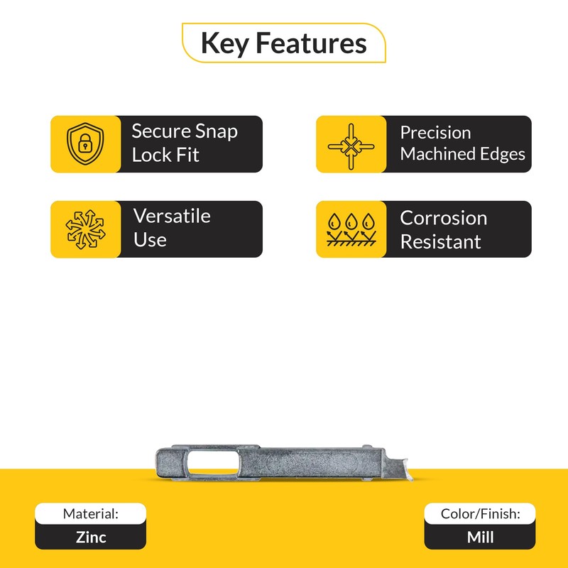 Brixwell Die Cast Finger Latch Set, Zinc Construction, Mill Finish,