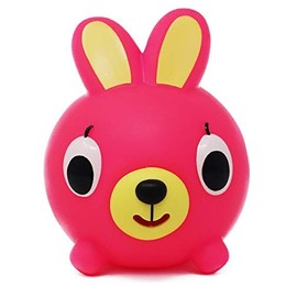 Jabber Ball Sankyo Toys Squeeze and Play Sound Ball - Neon Pink Bunny