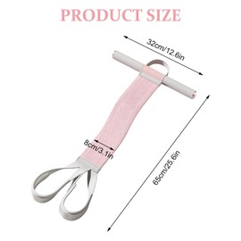 Fabric Resistance Band with Handles, 120lb Full-Body Fitness Band with Pedal, Anti-Broken Elastic Sit Up Pull Rope, Non-Slip Elastic Bands for Strength Muscle Training, Leg/Arm/Chest Workout (Pink)