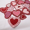 YINFUNG Valentines Table Runner Embroidered Heart Red Hot Pink 13x54IN