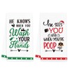 He Sees You When You're Pooping Towels, 2 Pack Funny