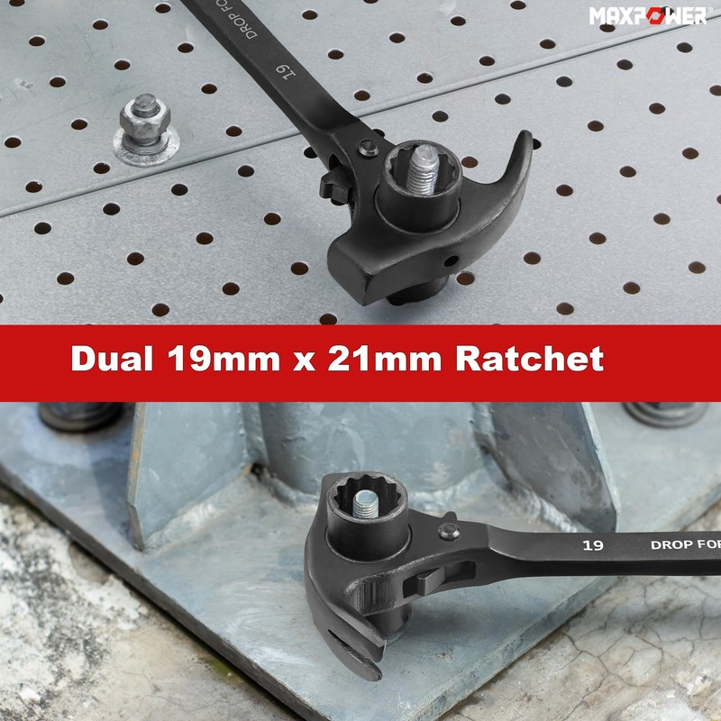 19mm x 21mm Ratchet Podger Spanner, Erecting Scaffold Tool Wrench