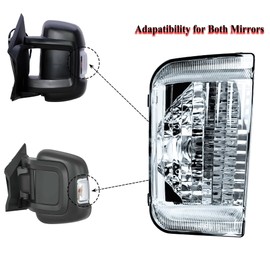 LONGLING Replacement Driver Left Side Door Mirror Turn Signal Light Lamp Indicator with Bulb for RAM Promaster 1500 2500 3500 from 2010 to 2026
