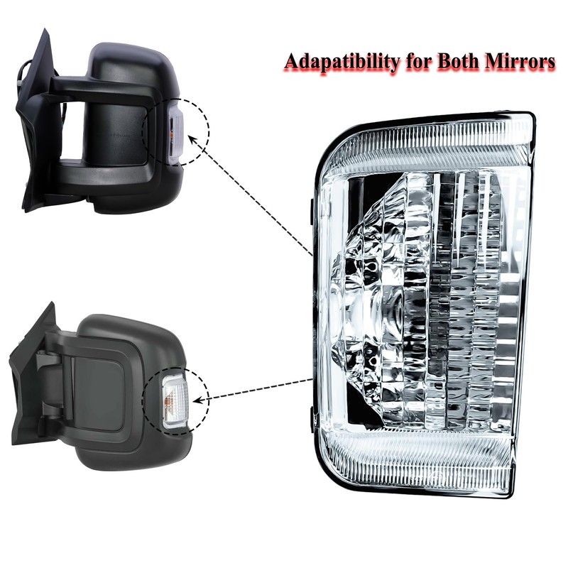 LONGLING Replacement Driver Left Side Door Mirror Turn Signal Light