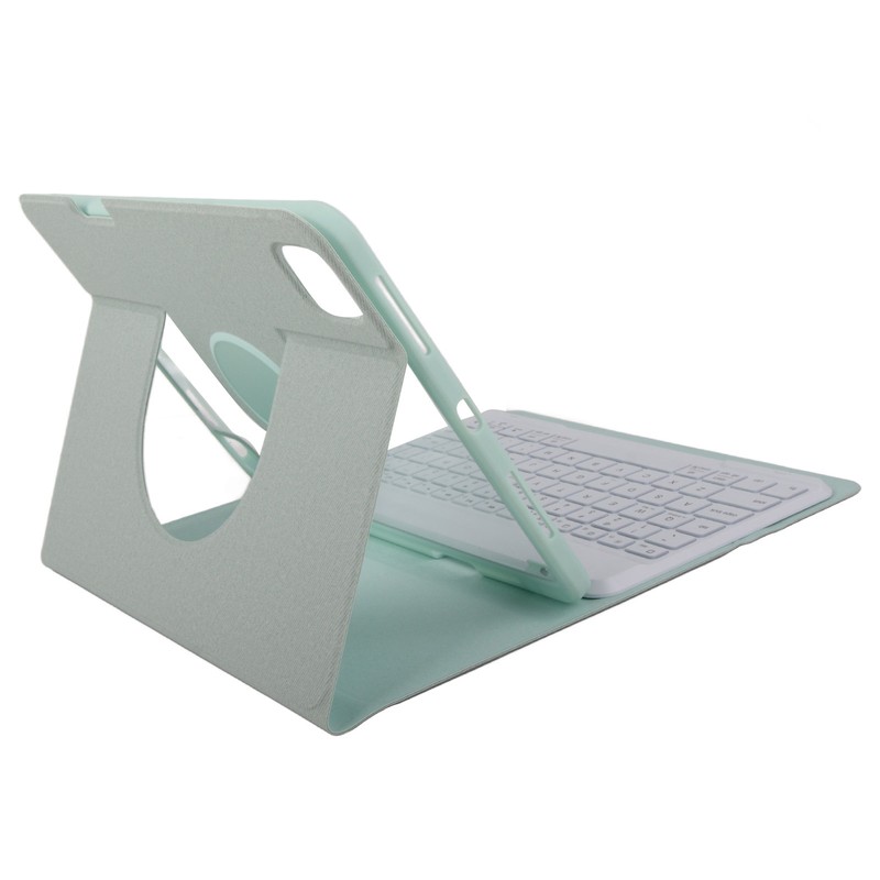 Tablet Protective Case Light Green Folding Stand Cover with Keyboard