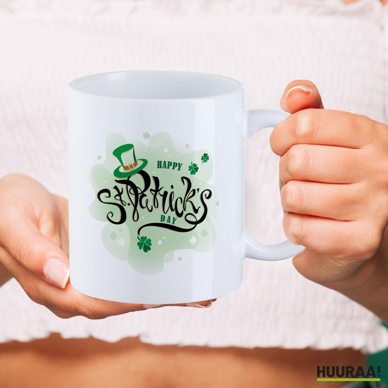 Huuraa Teacup Happy St. Patrick’s Day Gift Cup White 330ml