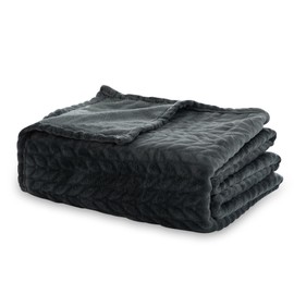 Winthome Soft Throw Blanket for Sofa Bed, Warm Fleece Blankets for Adult, Cozy for All Seasons (Dark Grey, Single/130x170cm)