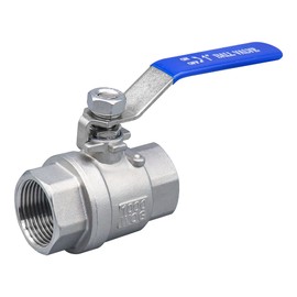 Válvula de bola de 1 pulgada, válvula de bola NPT forjada de acero inoxidable 304 de alta calidad para agua, aceite y gas con interruptor de apagado de mango largo, 1000 WOG (1 pieza, FNPT a FNPT)