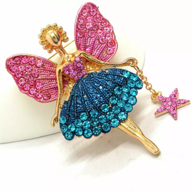 Betsey Johnson MAGIC Star FAIRY Angel PIXIE Rhinestone BetsyJohnson Necklace