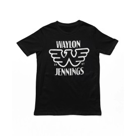 Waylon Jennings Established Mens T Shirt Country Rock Music Classic Band Black - Small