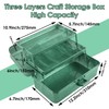 Glitter Art & Craft Tool Storage Box,3-Layer Stackable Carry Tackle