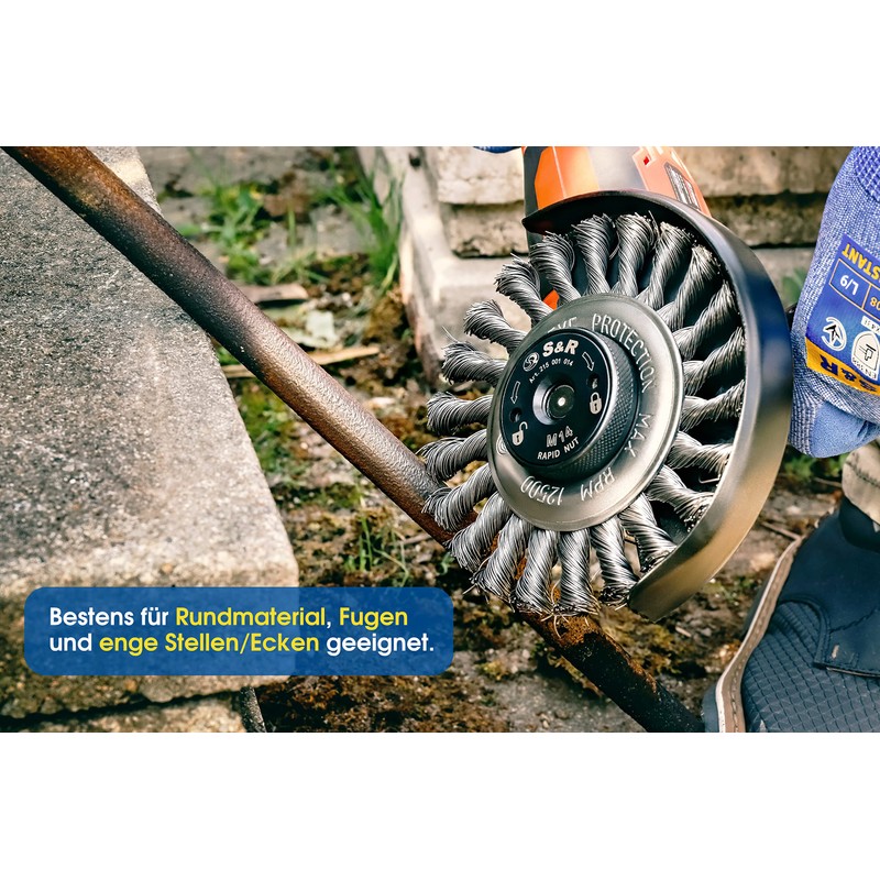 S&R Round Brush Set 125 x 22.2 mm 2-Piece Braided