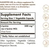 Solgar L-Lysine 500 mg Vegetable Capsules, 100 V Caps 500