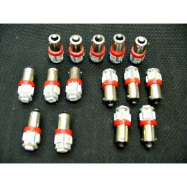 Lumiglow 15 BRIGHT Red 5 LED Instrument Panel Dashboard Lights Bulbs BA9S 1895 1815 Mopar