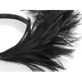 Coucoland Feather Fascinator 1920s Fascinator Gatsby Feather Headband Bridal Headpiece 1920s Flapper Accessories Derby Headpiece for Cocktail (Black)