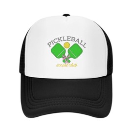 Funny Trucker Hats,Pickle Ball Trucker Hat Pickleball Baseball Cap for Women Men Snapback Adjustable Hat Humor Gift Men Black