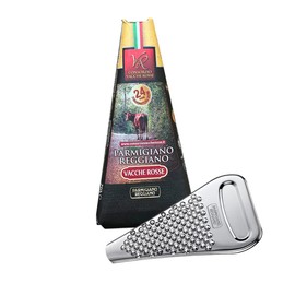 YesEatIs Special Box - Consorzio Vacche Rosse - Parmigiano Reggiano 24 Months - 250 g - Stainless Steel Cheese Grater