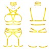 BBOHSS Women's Body Harness Pentagram Bra Set Punk Garter Leg