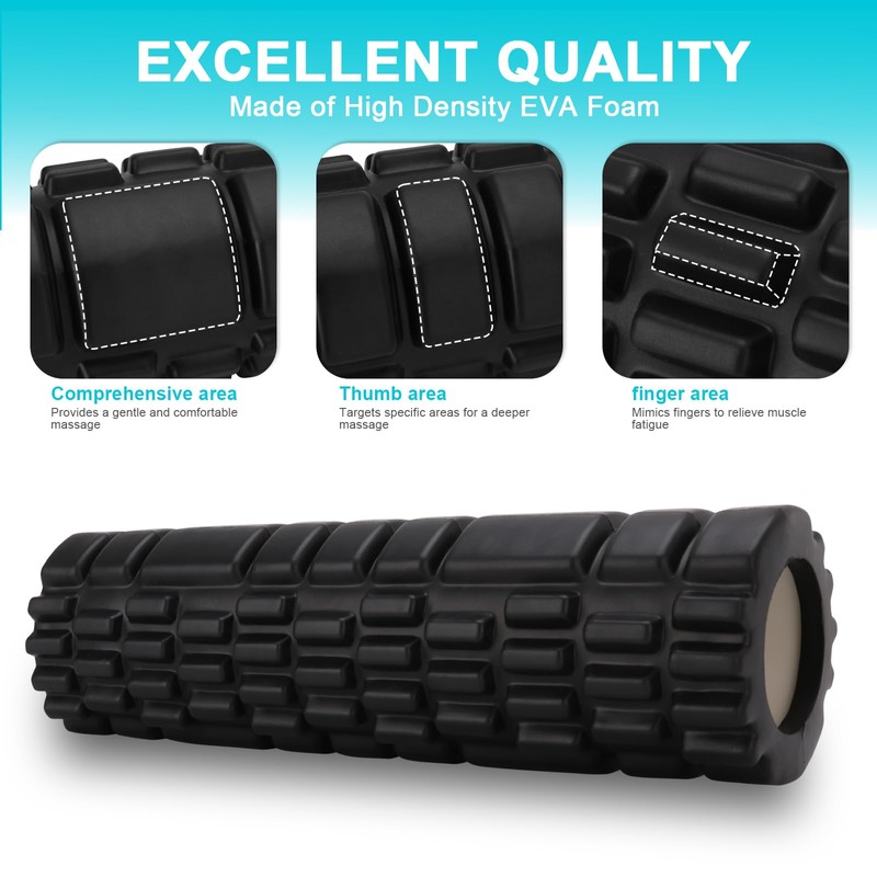 OAKENCREST Fascia Roller with 3D Texture Massage, Massage Roller, Foam