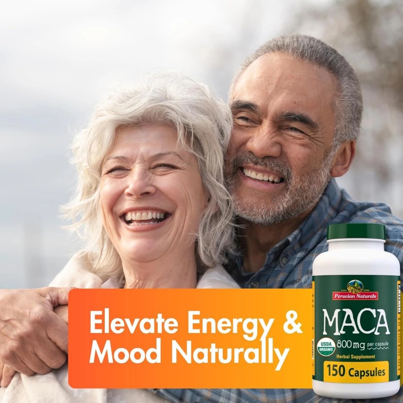 Organic Black Red Yellow Maca Root Capsules 150 Pills for