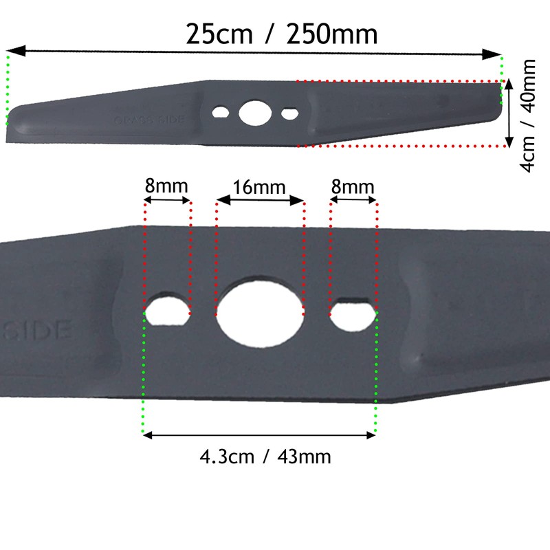 SPARES2GO Metal Blade for Flymo Hover Vac Turbo Lite 250