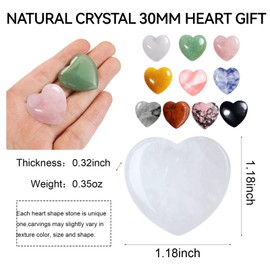 Heart Stone, Biluer 10 Pieces 30 mm Lucky Stones for Children Healing Crystal Lucky Stones Gemstones for Children Gemstones Digging for Children Gemstones for Lovers Crystals Stones Crystal Healing