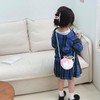 ZOONAI Little Girls Purse, Cute Peach Crossbody Handbag with with