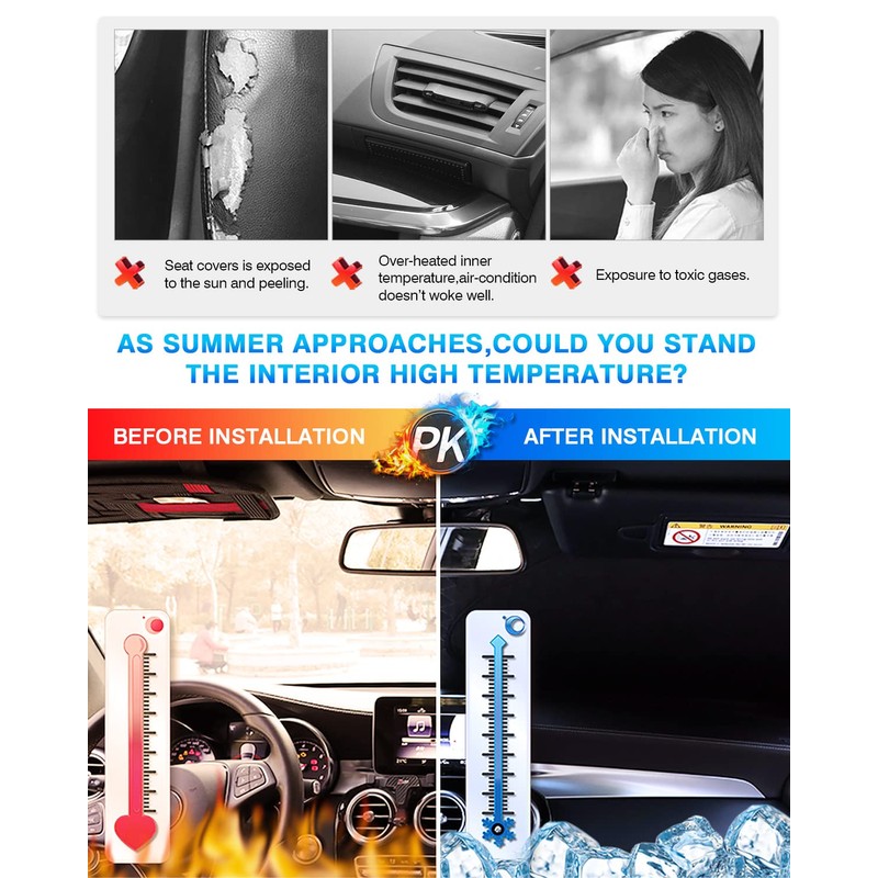 KUST Windshield Sun Shade for Ford E-Transit 2022 2023 2024