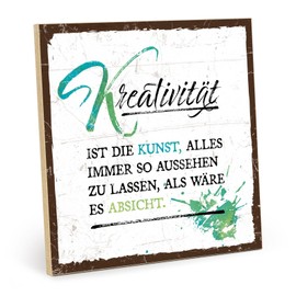 TypeStoff Wooden Sign with Saying - Creativity - Vintage Look with Quote Art Theme Gift and Decoration - HS-01272