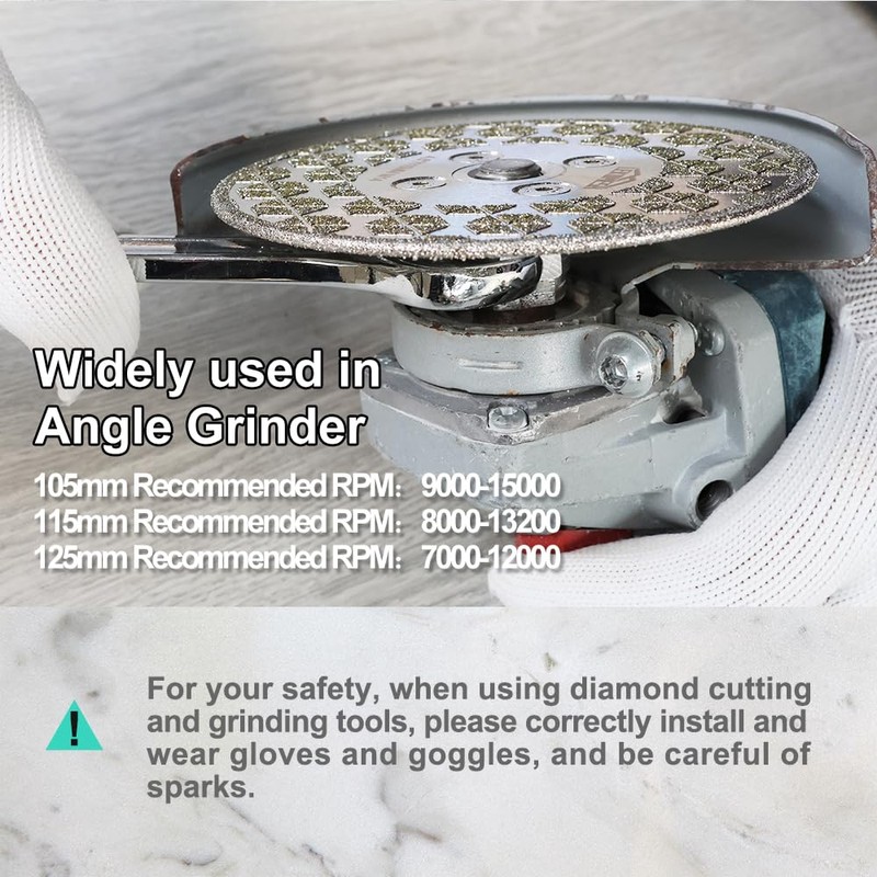 LEKOMESH Tile Blade 5"/125mm - Double-Sided Diamond Saw Blade Cutting